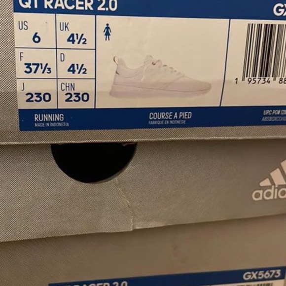 BRAND NEW women adidas qt racer 2.0 white running shoes - Picture 9 of 9